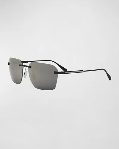 Bvlgari Octo Sunglasses In Matte Ruthenium Mirror