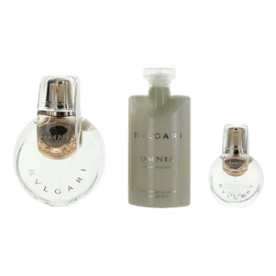 Bvlgari Omnia Crystalline Mini Fragrance Set: 3.4 oz Edt + 0.5 oz Edt + 2.5 oz Body Lotion In Transparent