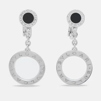 Pre-owned Bvlgari Onyx 18k White Gold Dangle Earrings