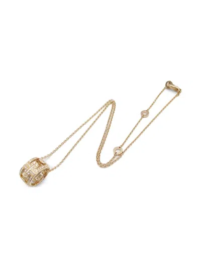 Pre-owned Bvlgari 2010 18kt Rose Gold Open Parenthood Diamond Necklace In Pink