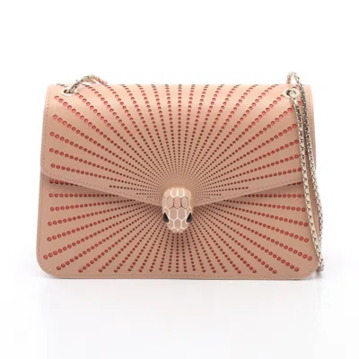 Pre-owned Bvlgari Orange Pink Leather Handbag Shoulder Bag () In Multi