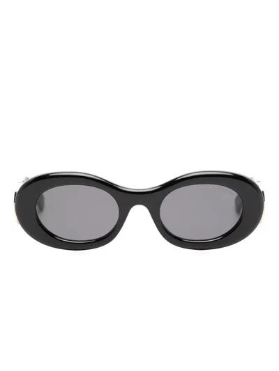 Bvlgari Oval-frame Sunglasses In Black