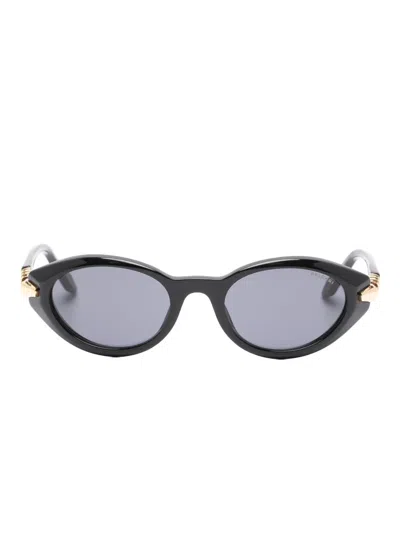Bvlgari Oval-frame Sunglasses In Black
