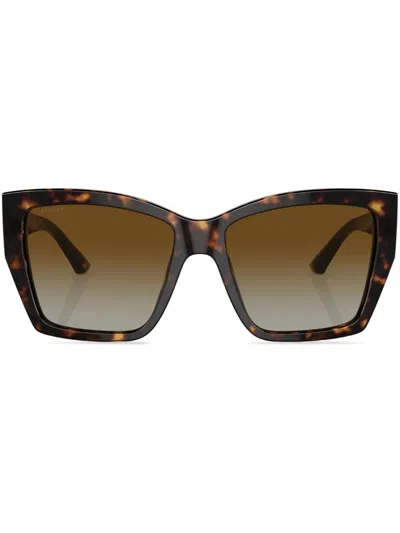 Bvlgari Sonnenbrille Mit Oversized-gestell In Brown