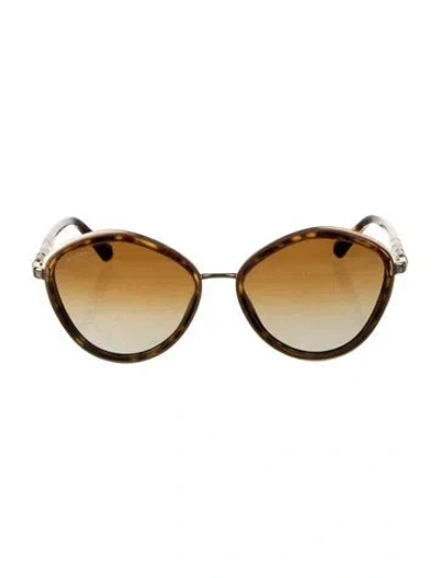 Pre-owned Bvlgari Oversize Gradient Sunglasses In Brown