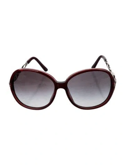 Pre-owned Bvlgari Oversize Gradient Sunglasses In Red