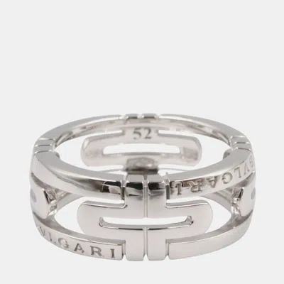 Pre-owned Bvlgari Parentesi 18k White Gold Band Ring Eu 52