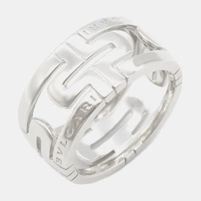 Pre-owned Bvlgari Parentesi 18k White Gold Band Ring Eu 62