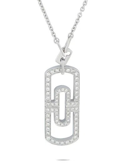 Pre-owned Bvlgari Parentesi Diamond Necklace In Silver