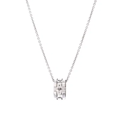 Bvlgari Parentesi Ring Pendant Necklace 18k White Gold In Silver