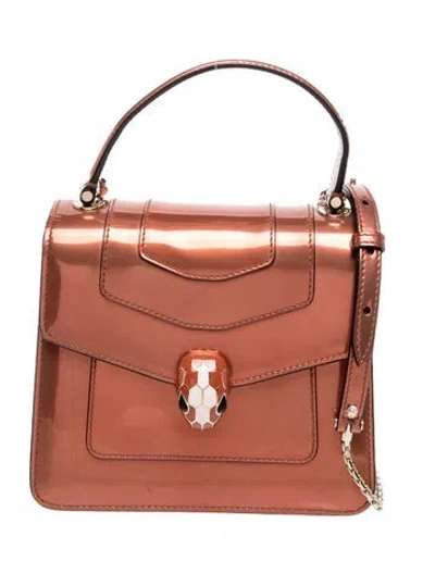 Pre-owned Bvlgari Patent Leather Top Handle Bag