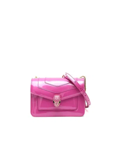 Bvlgari Patent Serpenti Forever Crossbody Bag In Pink