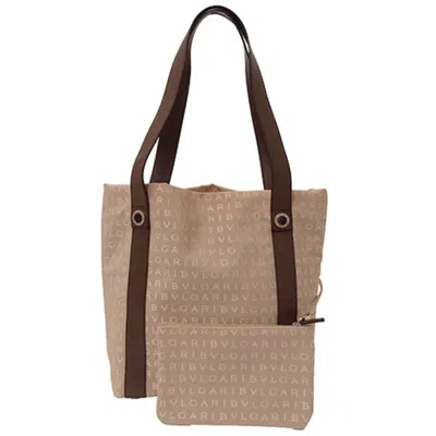 Pre-owned Bvlgari Pink Beige Canvas Tote Bag ()