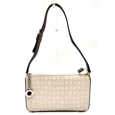 Pre-owned Bvlgari Pink Canvas Leather Pouch Shoulder Bag ()