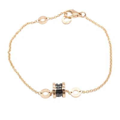 Pre-owned Bvlgari Pink Gold (18k) Ceramic Charm Bracelet () In Black