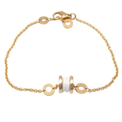 Pre-owned Bvlgari Pink Gold (18k) Ceramic Charm Bracelet () In White