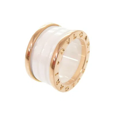 Pre-owned Bvlgari Pink Gold White Pink Gold (18k) Ceramic Band Ring () In Multi