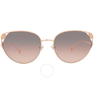 Bvlgari Pink Gradient Gray Cat Eye Ladies Sunglasses Bv6177 20143b 56 In Gold / Gray / Ink / Pink