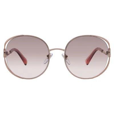 Bvlgari Pink Gradient Grey Round Ladies Sunglasses Bv6181b 20143b 57 In Metallic