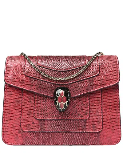Bvlgari Pink Karung Leather Serpenti Forever Crossbody (authentic Pre-loved)