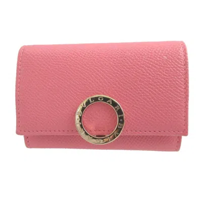 Pre-owned Bvlgari Pink Leather Coin Purse/coin Case ()