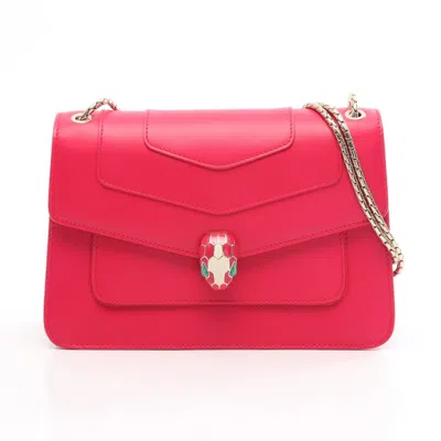Pre-owned Bvlgari Pink Leather Handbag Shoulder Bag ()