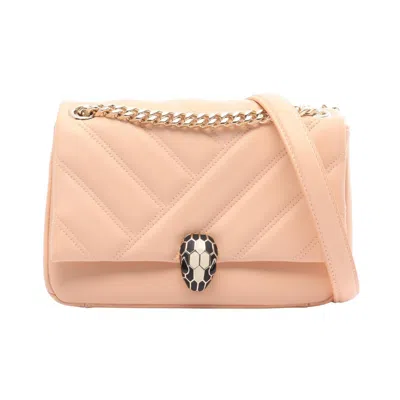 Pre-owned Bvlgari Pink Leather Handbag Shoulder Bag ()
