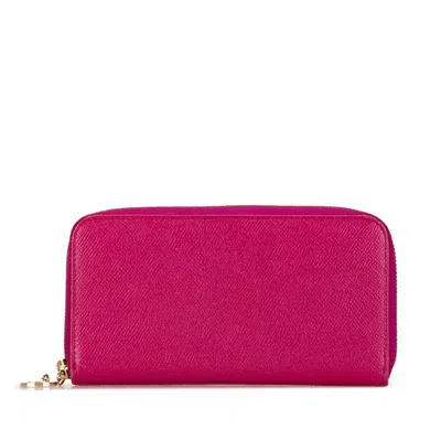 Pre-owned Bvlgari Pink Leather Long Wallet (bi-fold) ()