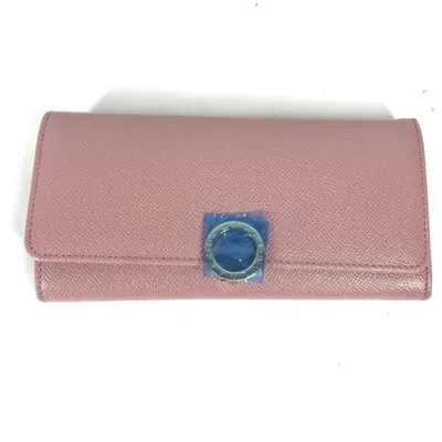 Pre-owned Bvlgari Pink Leather Long Wallet (bi-fold) ()