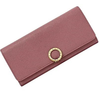 Pre-owned Bvlgari Pink Leather Long Wallet (bi-fold) ()
