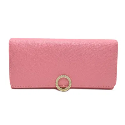 Pre-owned Bvlgari Pink Leather Long Wallet (bi-fold) ()