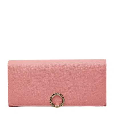Pre-owned Bvlgari Pink Leather Long Wallet (bi-fold) ()