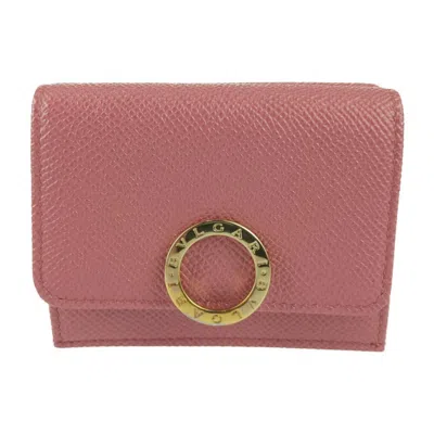 Pre-owned Bvlgari Pink Leather Wallet (tri-fold) ()