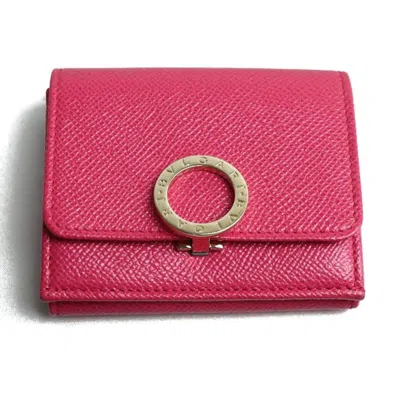 Pre-owned Bvlgari Pink Leather Wallet (tri-fold) ()