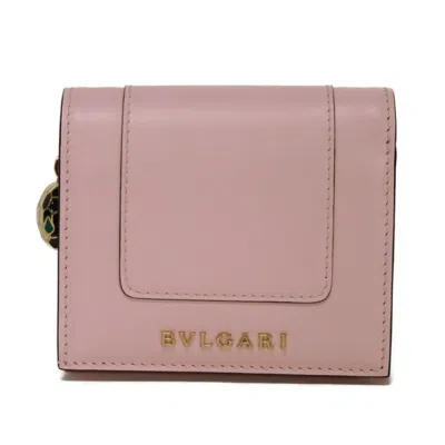 Pre-owned Bvlgari Pink Leather Wallet (tri-fold) ()