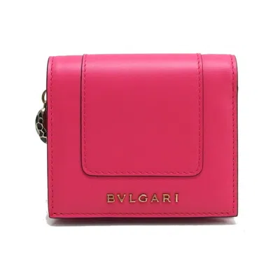 Pre-owned Bvlgari Pink Leather Wallet (tri-fold) ()