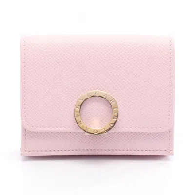 Pre-owned Bvlgari Pink Leather Wallet (tri-fold) ()