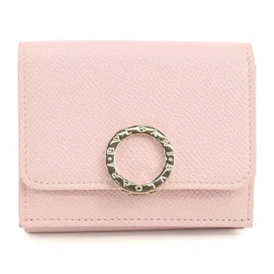 Pre-owned Bvlgari Pink Leather Wallet (tri-fold) ()