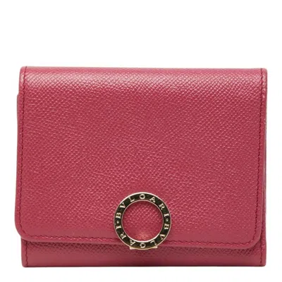 Pre-owned Bvlgari Pink Leather Wallet (tri-fold) ()