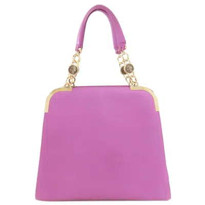 Pre-owned Bvlgari Pink Purple Leather Tote Bag () In Multi