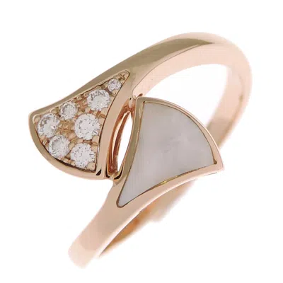 Pre-owned Bvlgari Pink White Pink Gold (18k) Band Ring () In Pink, White