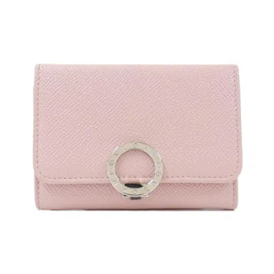 Pre-owned Bvlgari Pink Yellow Leather Business Card Case () In Multi