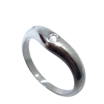 Pre-owned Bvlgari Platinum 950 Band Ring () In Silver