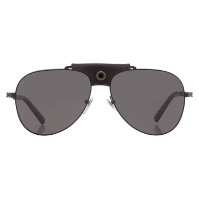 Bvlgari Polarized Grey Pilot Unisex Sunglasses Bv5061q 128/48 60 In Black / Grey