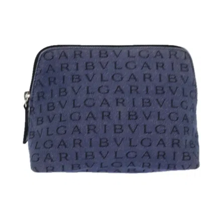 Pre-owned Bvlgari Pouch Canvas Blue Canvas Clutche & Pouche Bag ()