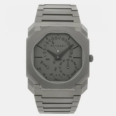 Pre-owned Bvlgari  Bulgari Octo Finissimo Perpetual Calendar 40 Mm In Grey