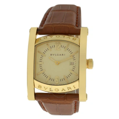 Bvlgari Assioma Quartz Gold Dial Men's Watch Aa39g In Brown