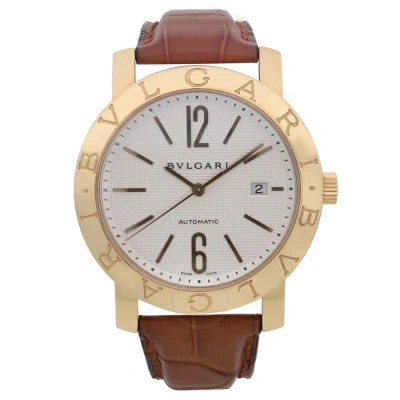 Bvlgari Automatic White Dial Men's Watch Bb33gl In Brown
