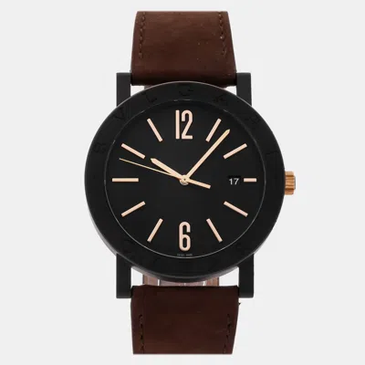 Pre-owned Bvlgari - 103556 Black Automatic Blacksteel Men's Wristwatch 41 Mm