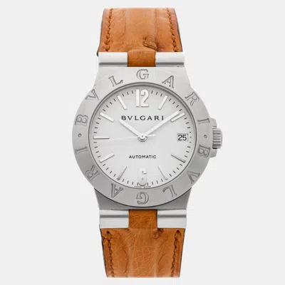Pre-owned Bvlgari Diagono Lcv 35 S Automatic 35 Mm In White
